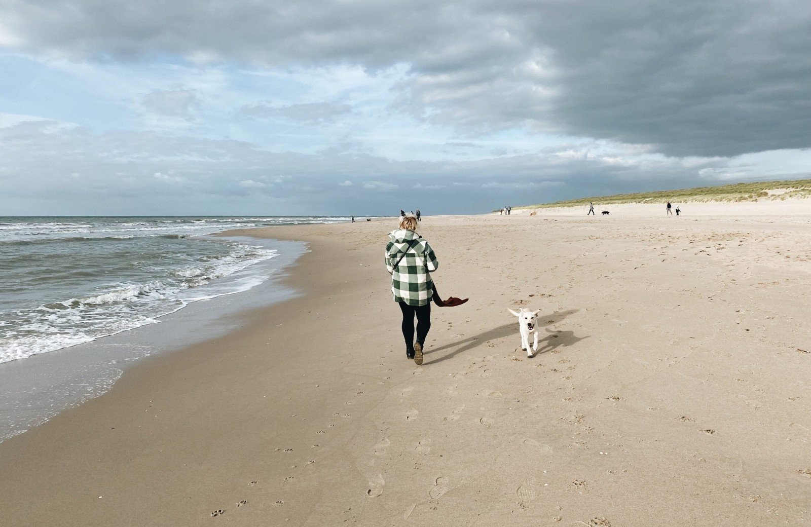 Wandelen op het strand Voorne-Putten